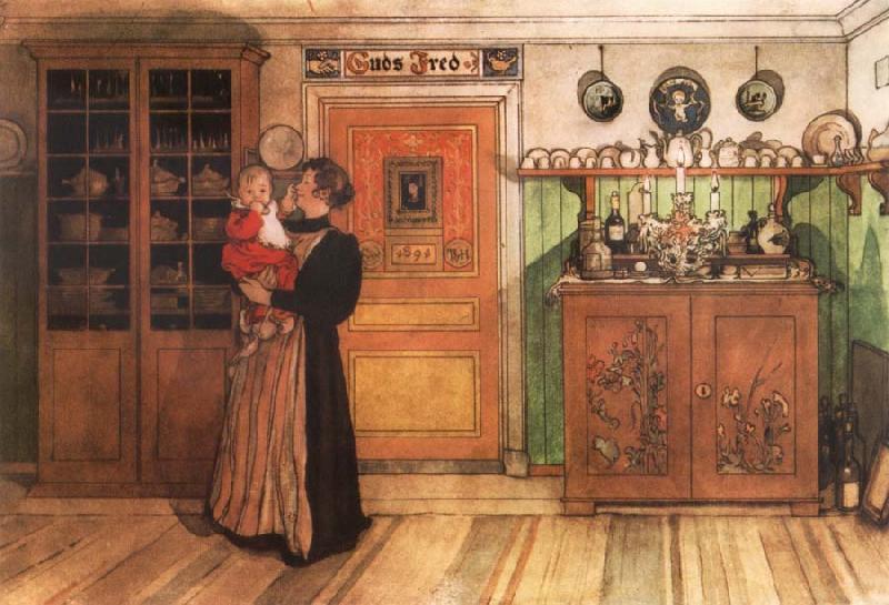Carl Larsson Tuixt Christmas and New Years oil painting image